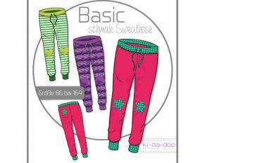 Papierschnittmuster - Basic schmale Sweat Hose - Kinder- Kibadoo